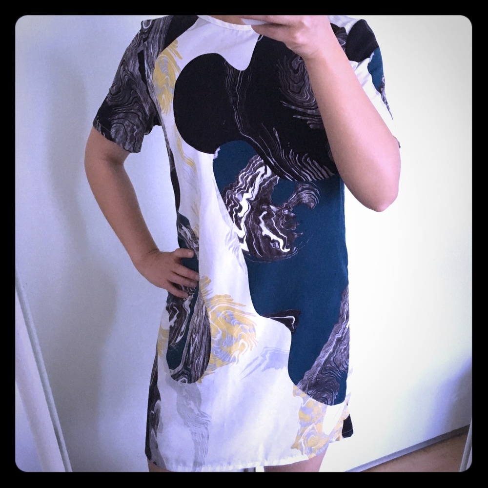 Topshop artistic marble pattern dress
